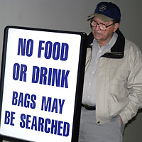 No food or drink