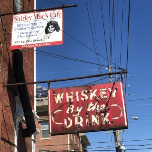 The old-school signs on Shirley Mae’s red-brick building makes it easy to spot at the corner of Clay and Lampton streets.