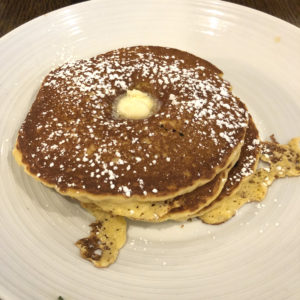 Fork & Barrel's corn pancakes are delicious on their own or with maple syrup.