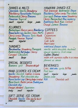 A.J's menu