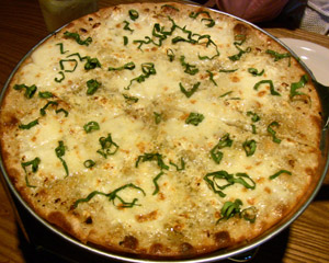 White pizza at Boombozz Taphouse