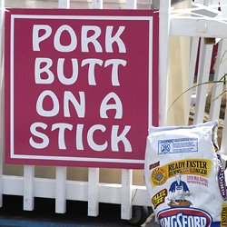 Pork butt on a stick
