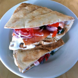 pita stuffed with lox