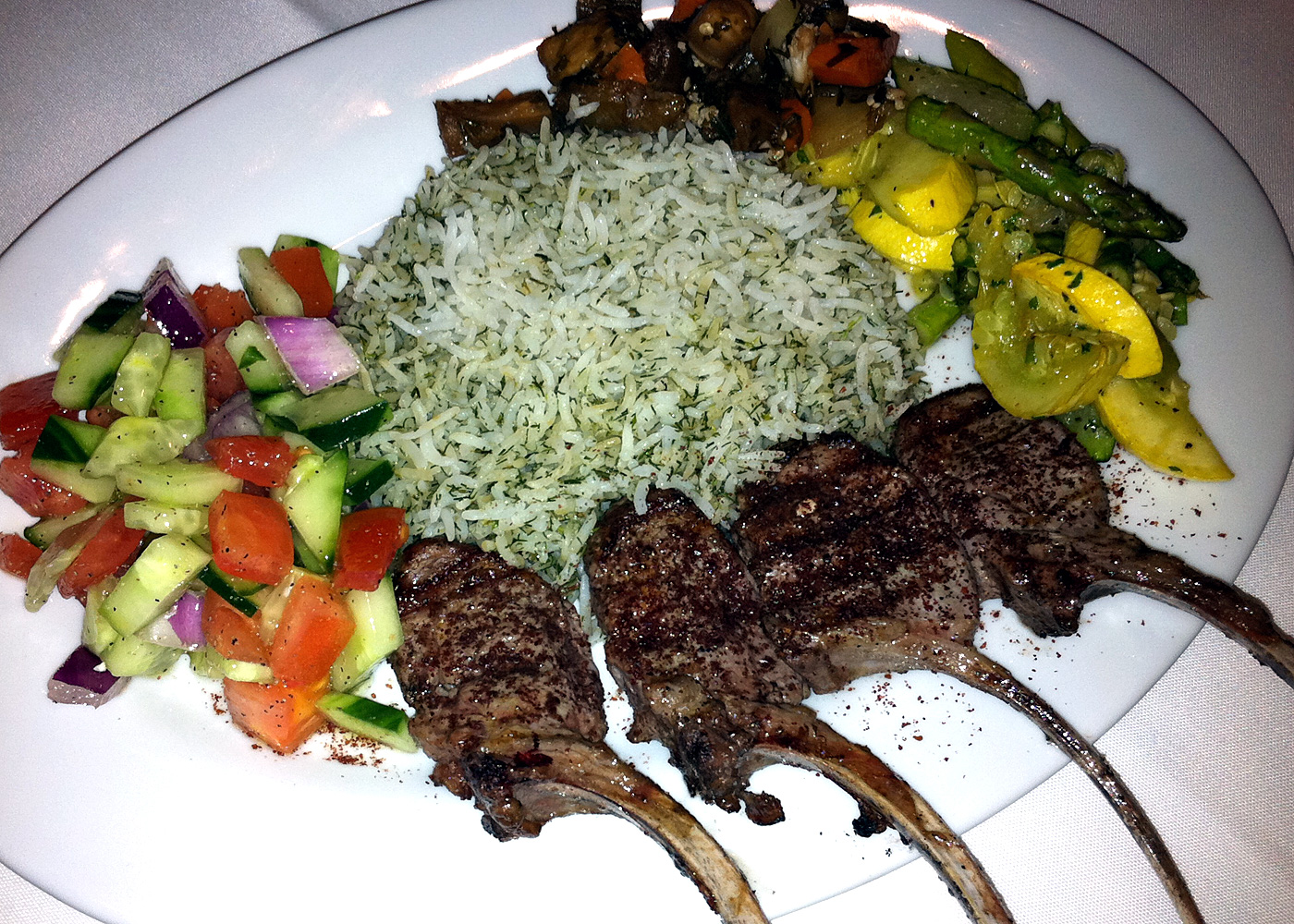 lamb chops and rice