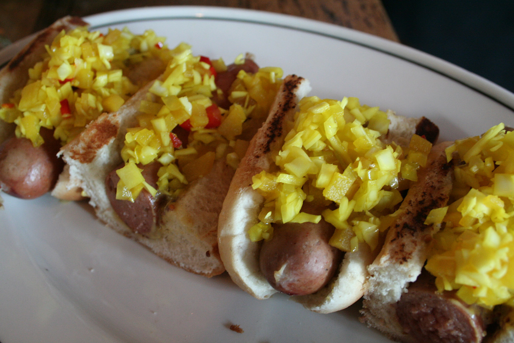Hot Dog Agneau at La Coop - Photo by Jesse Hendrix-Inman