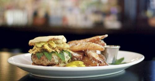 Lamb burger at St. Charles Exchange. LEO photo by Ron Jasin.