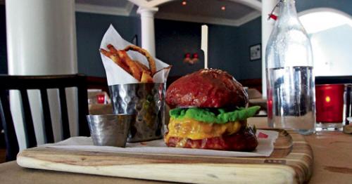 Big Ole Burger at Mussel & Burger Bar. LEO photo by Ron Jasin.