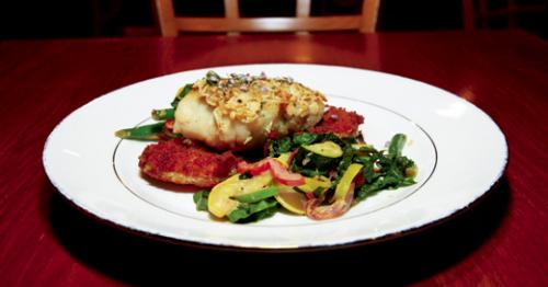 Almond Crusted Corvina at Equus. LEO photo by Ron Jasin