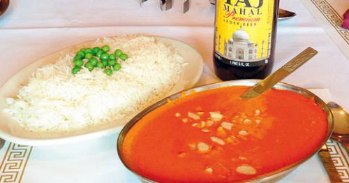 The Lamb makhni and rice at Taj Palace