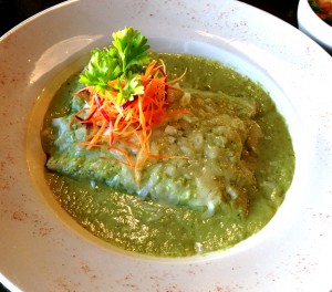 Texas enchilada with salsa verde at Hay!! Chi Wa Waa