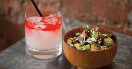 Korean roasted brussels sprouts and an Absinthe Old Fashioned at Rye. LEO photo by Frankie Steele.