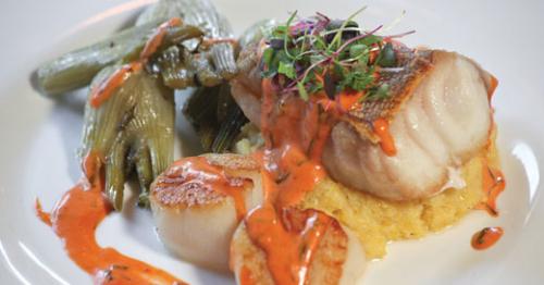 Fillet de merou et coquilles St. Jacques at Brasserie Provence. LEO photo by Frankie Steele.