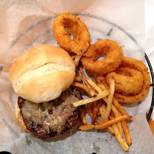 Bison burger at Bluegrass Burgers.