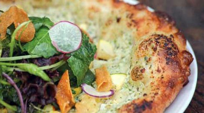 Veggie pizza at Harvest. LEO photo by Frankie Steele.