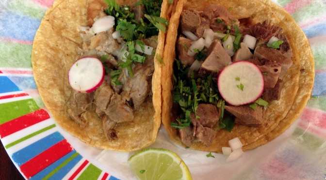 Lengua tacos at El Molcajete