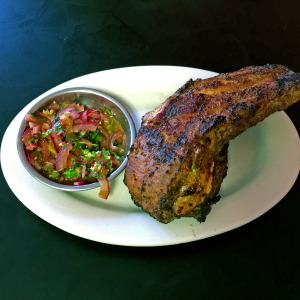 A juicy, spicy pork rib with lime pickle at Mt. Everest View.