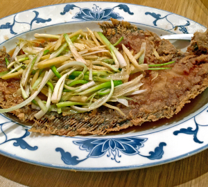 Oriental House's wok-seared whole flounder.