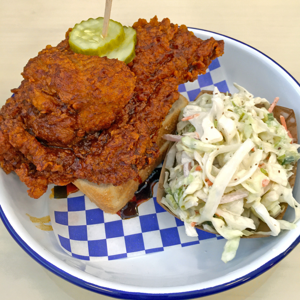 A white-meat quarter plate at Royals Hot Chicken