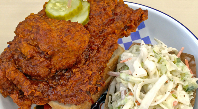A white-meat quarter plate at Royals Hot Chicken