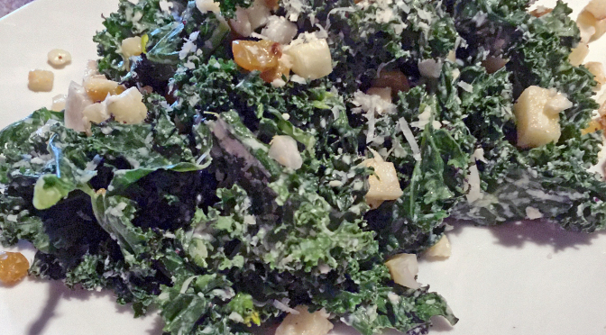 The Hub's grilled-kale salad