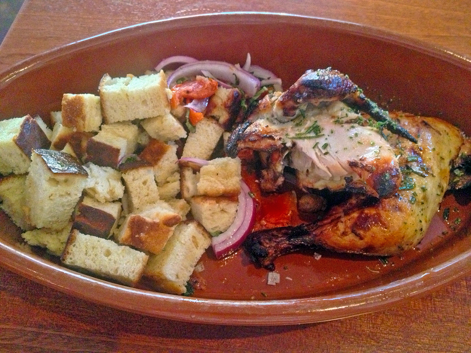 Pollo Arrosto, the half roast chicken at Mercato.