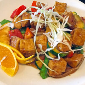 Orange tofu at Roots.