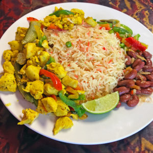 Somali Chicken Suqaar at Safari Grill.