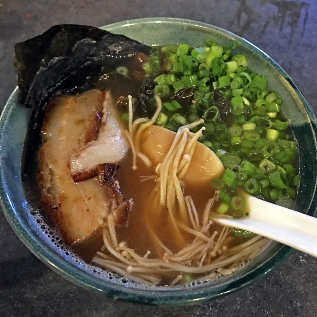 Mirin’s tonkatsu ramen with chashu pork.