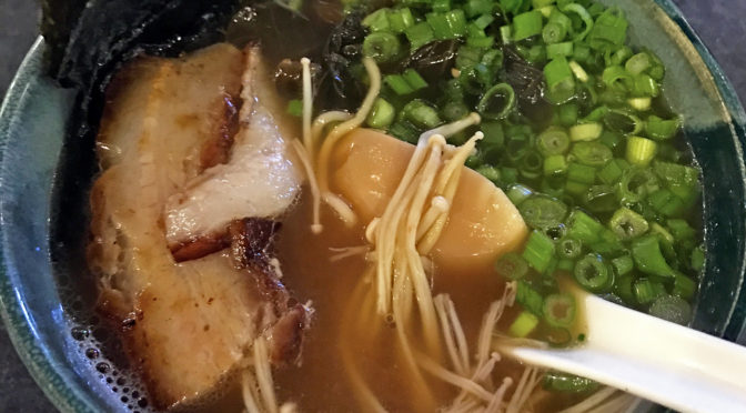 Mirin’s tonkatsu ramen with chashu pork.