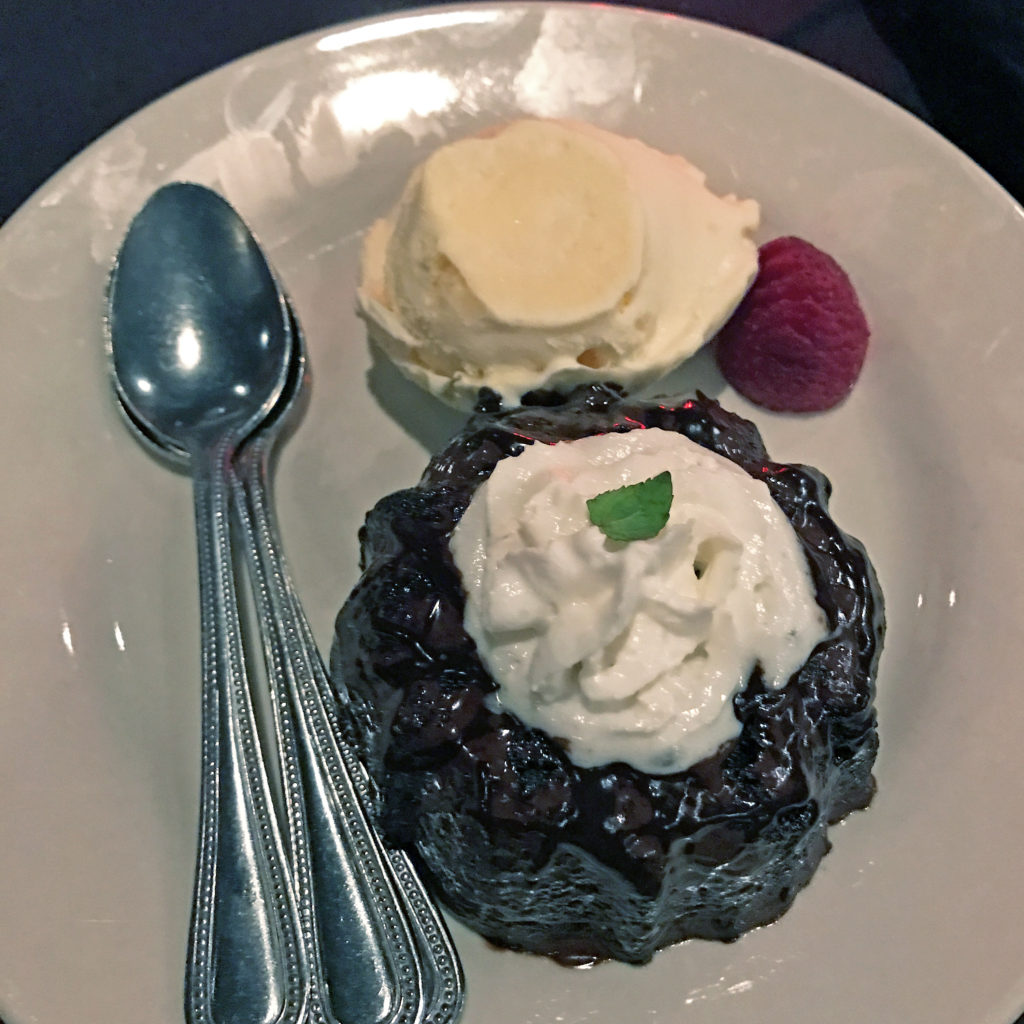 Molten chocolate and loaded bombe dessert at The Blackstone Grille.