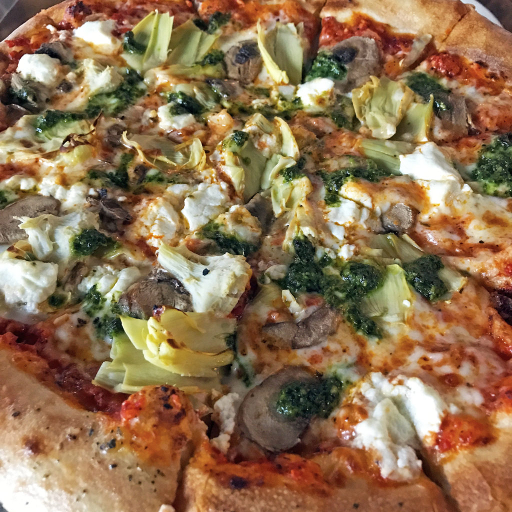 Parlour’s artichoke pesto pizza.