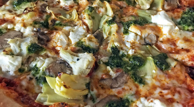 Parlour’s artichoke pesto pizza.