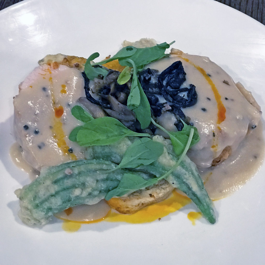 Fork & Barrel’s fried chicken roulade.