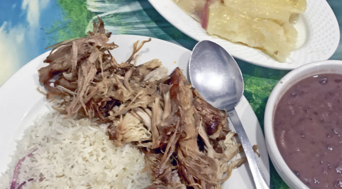 Lechon (Cuban roast pork) at Bodega mi Sueño.