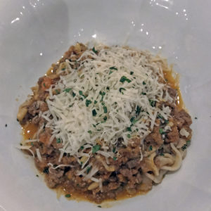 Volare’s white beef Bolognese 