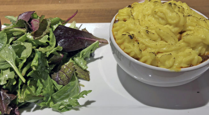 The Fusion in Tandoori Fusion: Indian lamb vindaloo served in a British shepherd’s pie.