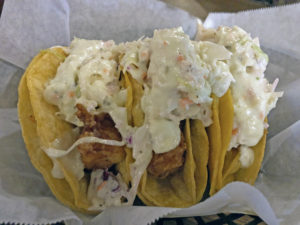 Hull & High Water’s Baja-style fish tacos.