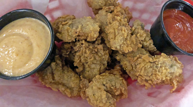 Hull & High Water’s excellent pan-fried oysters with choice of two sauces.