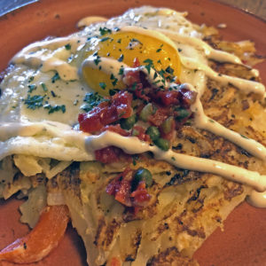 LouVino’s Sunday brunch crispy potato hash browns.