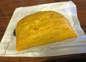 Jamaican beef patty at Roof Top Grill.