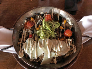 Artesano’s paella de hongo with three kinds of wild mushrooms.