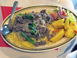 Abyssinia’s lamb tips with rice.