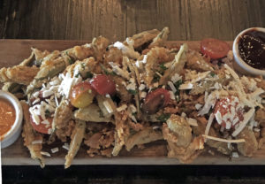 Fried okra app with ricotta salata cheese at Ward 426.