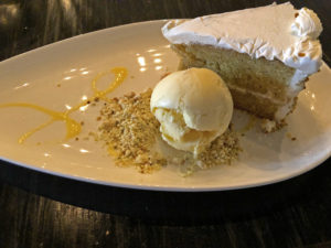 Ward 426’s pistachio olive-oil cake with cardamom ice cream.