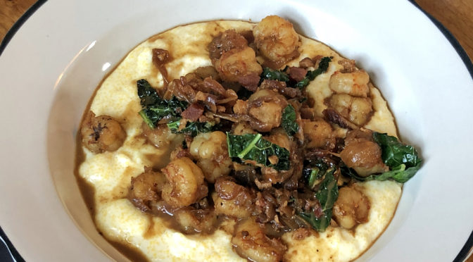 Portage House tweaks the local classic dish as shrimp and polenta.