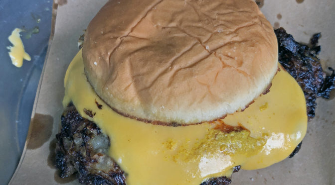 Onion smashed burger with Velveeta – yes, Velveeta – at Pints & Union.