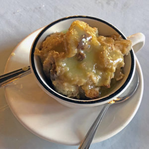 Cindy’s amazing bread pudding (yes, that’s its name) at The Café.