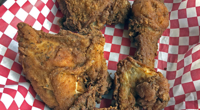 The Eagle’s crisp, fiery fried chicken is billed as free-roaming and cage-free.