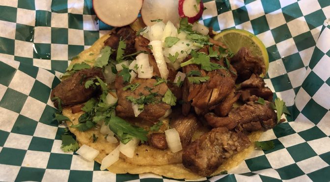 A carnitas taco at Taco Choza.