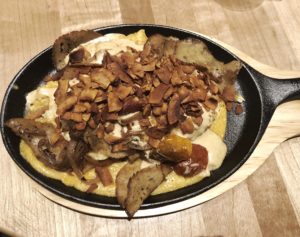 V-Grits’ hot brown is filled with thin-sliced deli turkey made with wheat-gluten seitan.